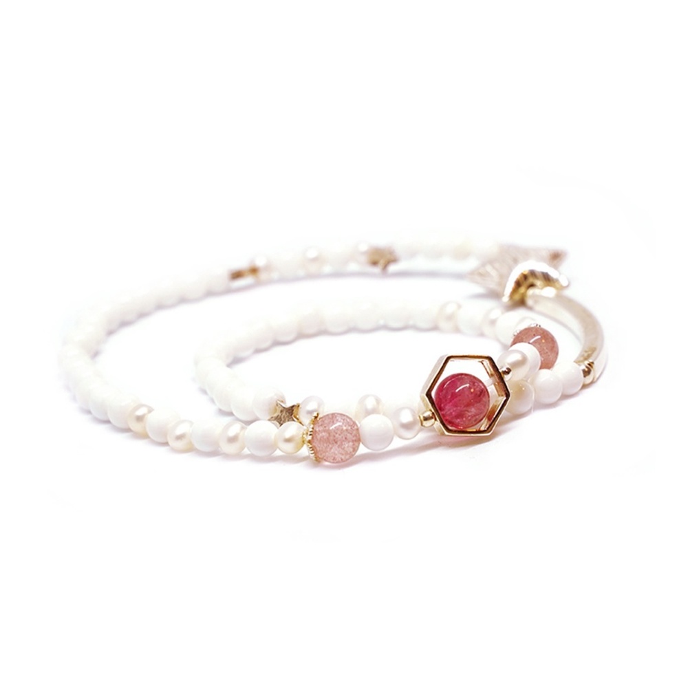 CatstoneNYC Tourmaline and Tridacna Shell Bracelet